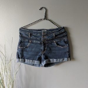 Mossimo Dark Wash Stretch Denim High Waist Shorts